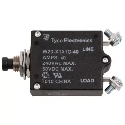 TE CONNECTIVITY CIRCUIT BREAKER, THERMAL, 1P, 250V, 40A, W23-X1A1G-40.-36