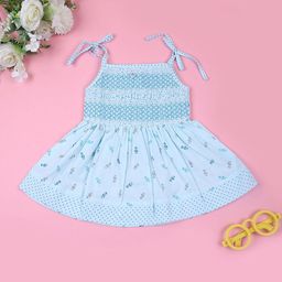 V-Mart Girls Floral Print Embroidered Tie-Ups Shoulder Straps Neck Fit & Flare Midi Dress-picture-29