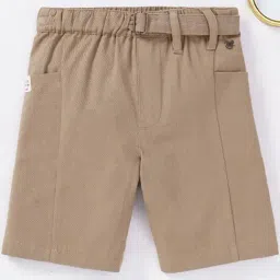 Ed-a-Mamma Kids Beige Cotton Regular Fit Shorts-image-97