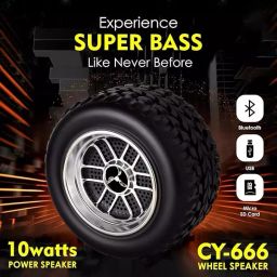 Cyomi Portable Bluetooth Speaker CY_666 Black and Silver 10 W Sound Output and 12 Hours Playtime, ITD123 image 3