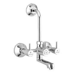Enicet 125 mm Bend Pipe Length Brass Chrome Finish 2 In 1 Wall Mixer with Bend for Overhead Shower, FE121-picture-10