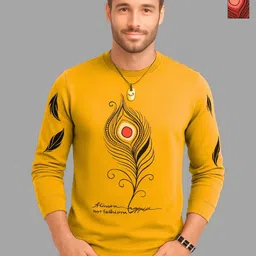 TICOSS Pack Of 2 Graphic Printed Long Sleeves Round Neck Cotton Regular Fit Casual T-shirt-image-38