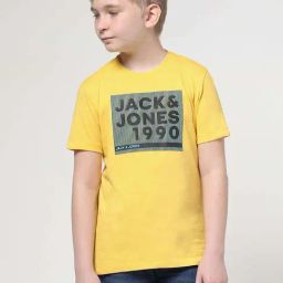 Jack & Jones Junior Daffodil Yellow Cotton Logo T-Shirt-picture-20