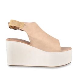 Shoetopia Women's Cream Back Strap Wedges-picture-34