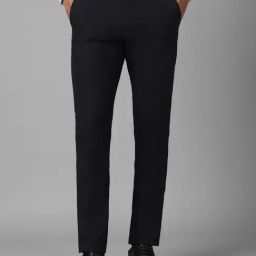 Louis Philippe Black Slim Fit Checks Trousers-picture-6