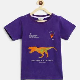 Tales & Stories Kids Violet Printed T-Shirt-image-58