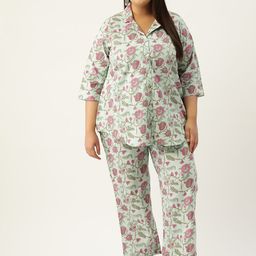 theRebelinme Plus Size Printed Cotton Shirt with Trousers-picture-16