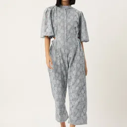 Simaaya Basic Jumpsuit with Lace Inserts-picture-2
