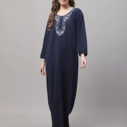 Secret Wish Blue Embroidered Nighty-picture-27