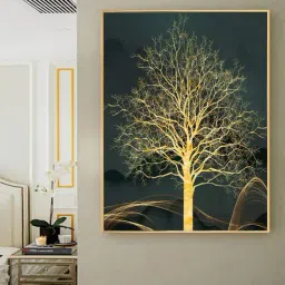 Art Street Printed Gold Cotton Canvas Wall Art-picture-38