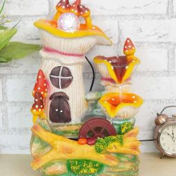 CHRONIKLE Multicolor Polyresin Table Top 3 Steps Waterfall Fountain-image-1