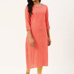 Blissta Orange Embroidered Straight Kurta-image-92
