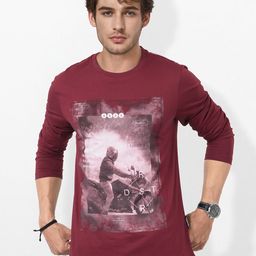 The Roadster Life Co. Men Graphic Printed Regular Fit Long Sleeves Pure Cotton T-shirt-image-49