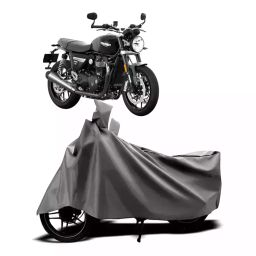 Auto Pearl Two Wheeler Cover with Bag for Triumph Speed Twin BS6, Silver-image-90