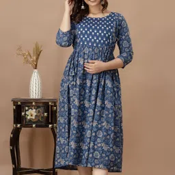 Mialo fashion Women Printed Fit & Flare Maternity Ethnic Dresses-picture-30