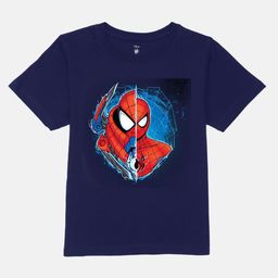 YK Marvel Boys Spider-Man Graphic Printed Round Neck Cotton T-shirt-picture-1