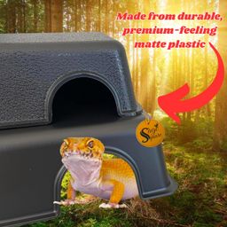 Sage Square Reptile Retreat: Create a Serene Sanctuary for Your Turtle, Reptile Companion with Our Hide Box, Offering a Safe & Tranquil Space for Rest & Relaxation, Providing Comfort (24 Cm) image 2