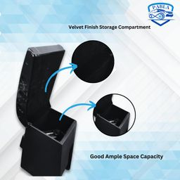 Pabla Enterprises Wooden Car Console/Armrest for Front Seats with Storage Compartment for TATA TIAGO/TIGOR All Models of Tiago and Tigor EV(Full Black) image 3