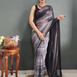 DIVASTRI Striped Ombre Pure Chiffon Ready to Wear Saree-picture-10