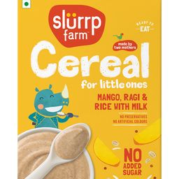 Slurrp Farm Mildly Sweetened with Date Powder, No Added Sugar Instant Cereal | Ragi, Rice and Mango with Milk | No Preservatives & No Salt | Made with Multigrain Millets, 200g-98