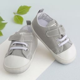 Baby Moo Solid Velcro Sneaker Booties - Grey-picture-11