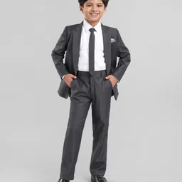 Robo Fry Full Sleeves Party Wear Suit with Blazer - Grey-image-11
