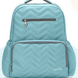 Bonfino Zig Zag Textured Free Size Diaper Backpack - Blue-58
