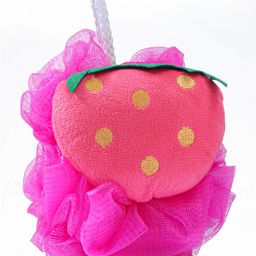 Baby Bath Loofah With Strawberry Applique -Pink-image-61