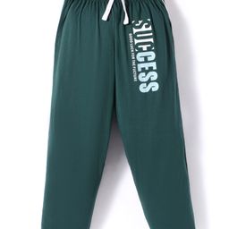 Taeko Single Jersey Knit Full Length Lounge Pants With Success Text Print - Dark Green-picture-15