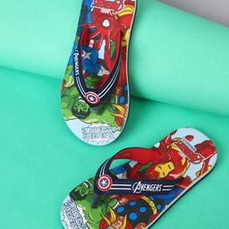 Kidsville Marvel Avengers Featuring Characters Designed Flip Flops - Navy Blue-image-91