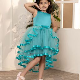 Toy Balloon Kids Sleeveless Lace Detailed High Low Dress - Rama Green-image-88
