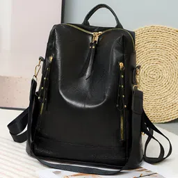 SYGA Women Soft Plaid Backpack Lightweight Travel Bag with ID Pocket & Digging Outer Bag Design(Black)-picture-7