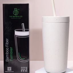 The Bamboo Co Modern Bamboo Drinking Sipper for Adults and Kids with Straw- White-picture-9