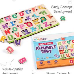 Intelliskills Wooden Hide N' Seek Alphabet Puzzle|Shapes Matching Puzzle |Early Learning & Educational board Puzzle  - 26 Pieces image 3