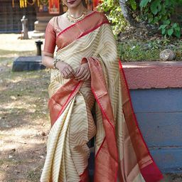 bigben textile Woven Design Zari Silk Blend Banarasi Saree-image-91