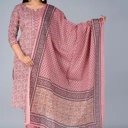 CTMTEX Women Floral Printed Regular Pure Cotton Kurta with Trousers & With Dupatta-picture-24