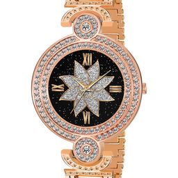 CSAMON Women Embellished Dial & Bracelet Style Straps Analogue Watch GR_101 Flower-91