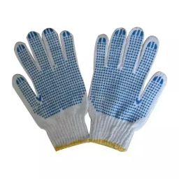 HEAPRO Dotted Hand Gloves Multiply Yarn White & Blue Universal Size, HIG-03 (Pack of 500 Pair)-image-1