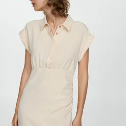 MANGO Ruched Shirt Maxi Dress-image-12