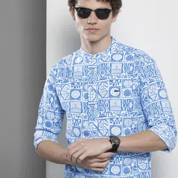 The Indian Garage Co Men Blue Ethnic Motifs Printed Casual Shirt-image-47