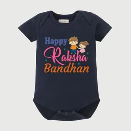 BLUSHES Infants Raksha Bandhan Printed Pure Cotton Bodysuit-image-98