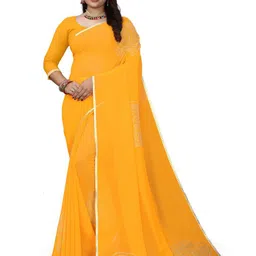Pemal Designer Ethnic Motifs Beads and Stones Pure Georgette Saree-image-91
