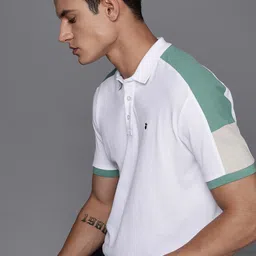 Louis Philippe Jeans Men Polo Collar Pure Cotton Slim Fit T-shirt-20