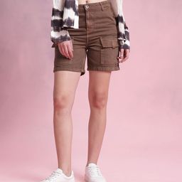 DressBerry Women Mid Rise Cargo Shorts-image-55