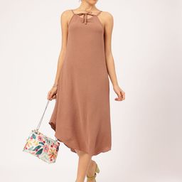 DressBerry Roaming Realm Crinkled Strappy A-Line Midi Dress-image-72