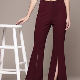 The Roadster Lifestyle Co. Women Side-Slits High-Rise  Bootcut Trousers-image-47