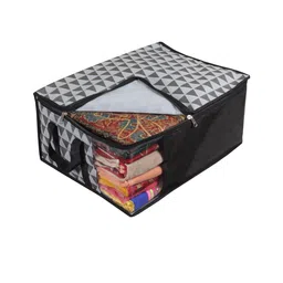 prettykrafts Set Of 9 Grey Geometric Saree Organizers With Transparent Window image 5