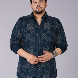 UNSIZED Geometric Printed Spread Collar Casual Shirt-image-17