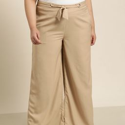 Sztori Women Plus Size Flared Parallel Trousers-image-99