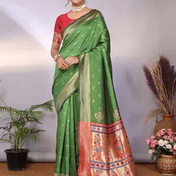 Shriyangan Ethnic Motifs Woven Design Pure Silk Kanjeevaram Saree-image-31